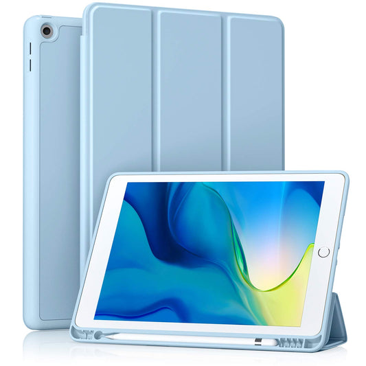 Akkerds 10.2 inch SB-122 Case for iPad 9th/8th/7th Generation, Soft PU Leather, Auto Sleep/Wake, Scratch Resistant, Sky Blue