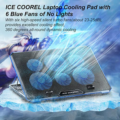 ICE COOREL Laptop Cooling Pad 16.14x11.6x1 inches Model ICE-K15-FBA