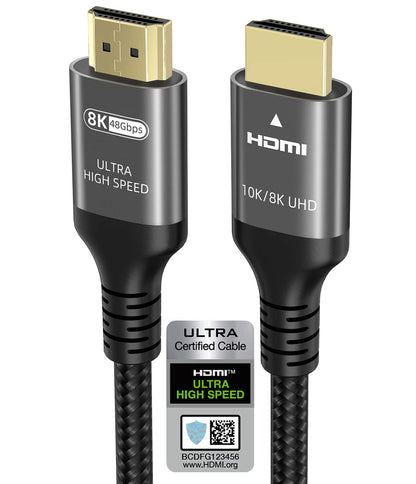 Ubluker 6.6 FT HDMI Cable Male-to-Male 48 Gigabits Per Second 120 Hz CEC