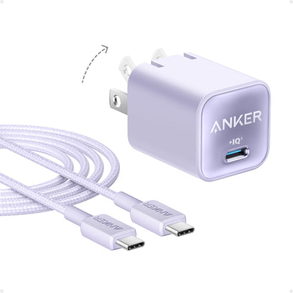 Anker 30W USB Type C GaN Charger, Compatible with iPhone 16, iPad, Samsung Galaxy, and More