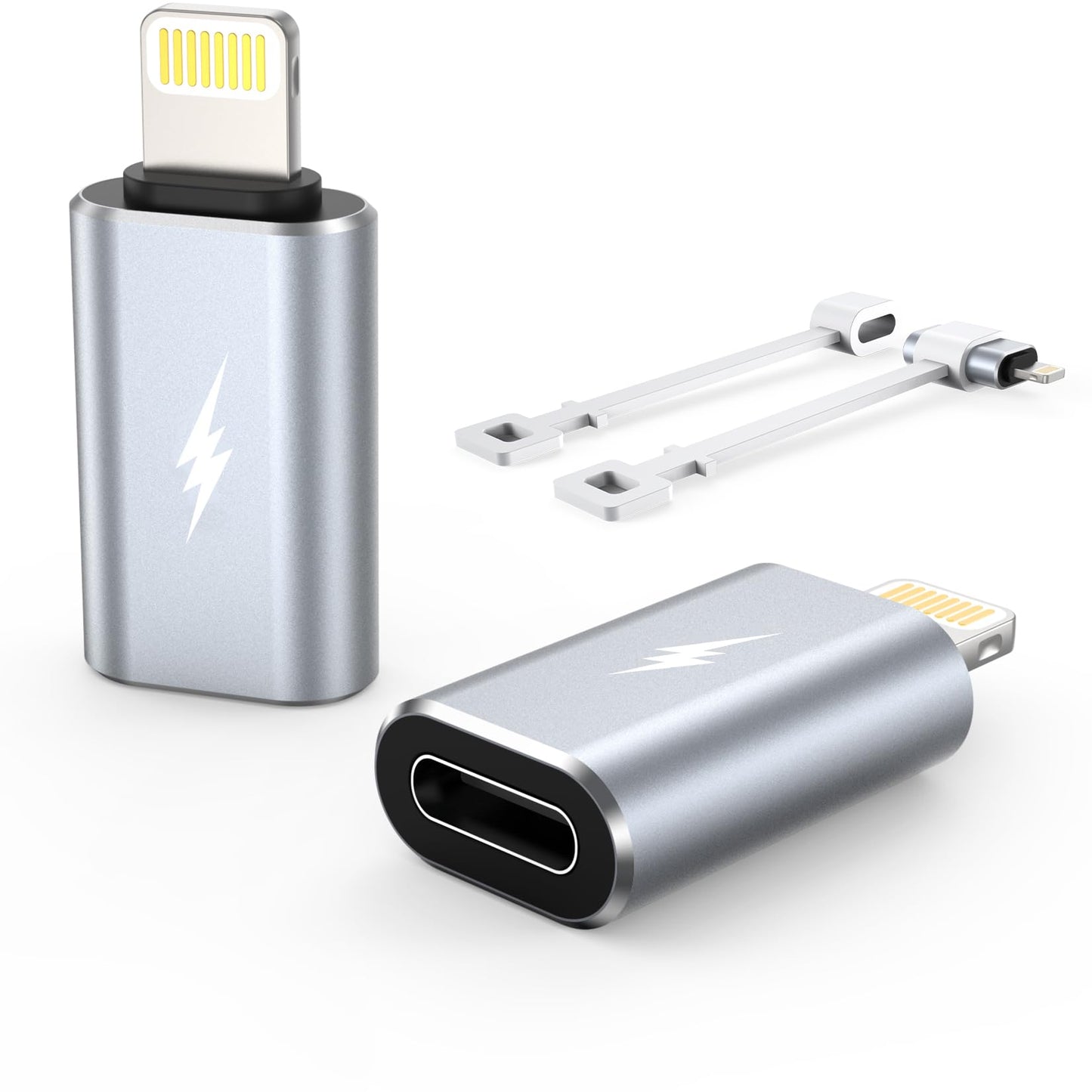 TechMatte 2 Pack USB C to Lightning Adapter Model CB4372D6 2.2A Charging Data Transfer for iOS Devices