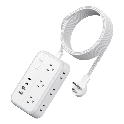 NTONPOWER 15ft Power Strip OSC-5A4U 240V 10 Outlets 4 USB Ports