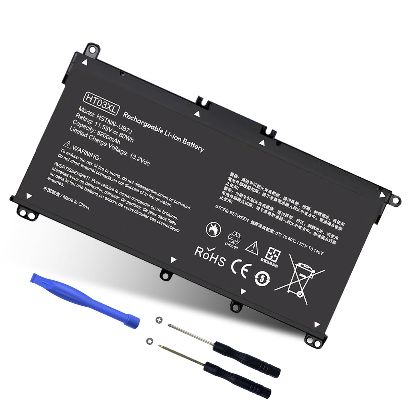 RUEMIU 60Wh HT03XL Lithium-Ion Laptop Battery, 5200mAh, 11.55V, 3-Cell