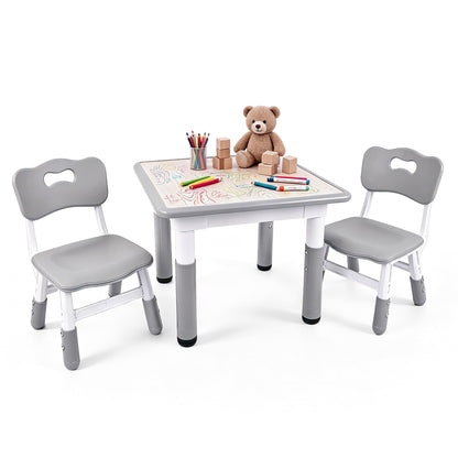 Pterying 23.7" x 23.7" LY-1106B Table and Chair Set - High Density Polyethylene - Modern - Grey