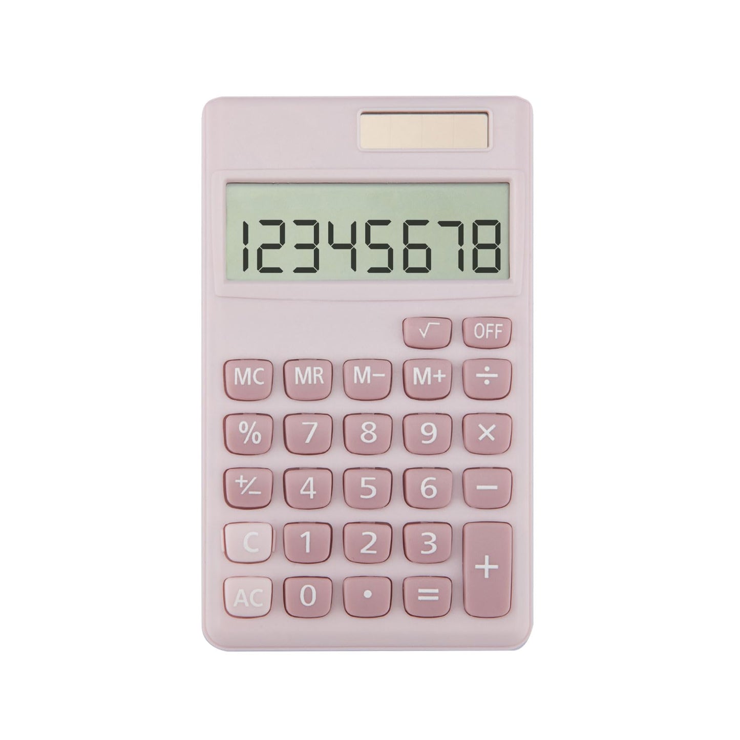 Yritioa 4.72" MN-C-pink LCD 8-Digit Solar Powered Basic Business Calculator