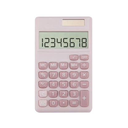 Yritioa 4.72" MN-C-pink LCD 8-Digit Solar Powered Basic Business Calculator