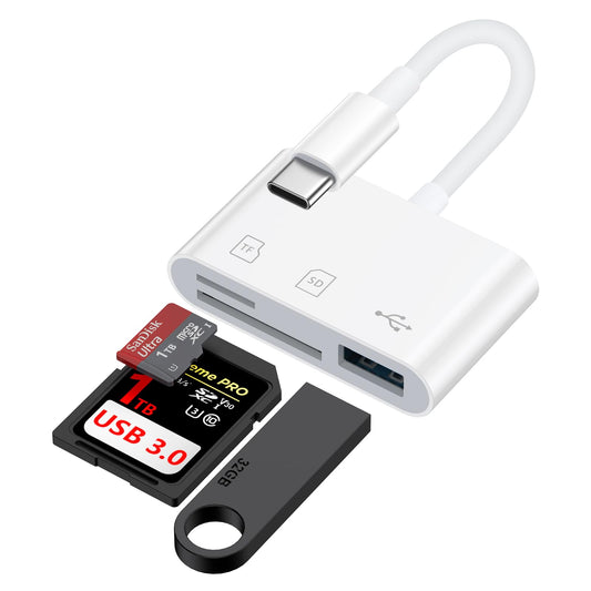 UorMe USB Type C SD Card Reader MicroSD, USB, USB Type C, 5 Gbps Data Transfer Rate, 3 Slot Count, Compatible with Multiple Devices