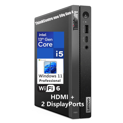 Lenovo ThinKCentre neo 50q Gen 4 Tiny 1L Business Mini Desktop Computer, 13th Gen Intel i5-13420H, 16GB DDR4 RAM, 512GB PCIe SSD, 2 DisplayPorts, Windows 11 Pro, WiFi 6