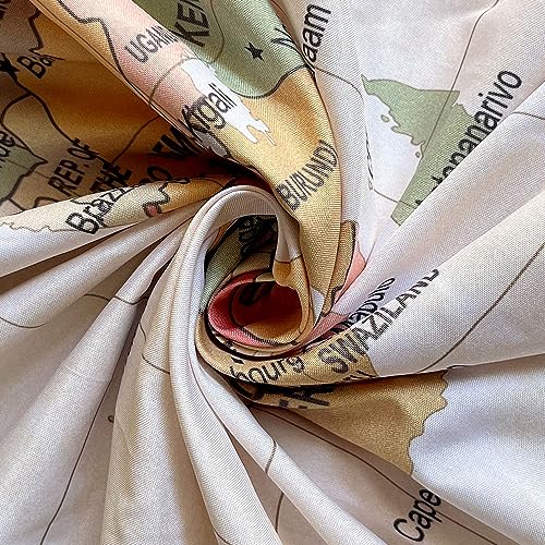 JAWO 60"L x 40"W Unframed Polyester Map Tapestry - Yellow, Portrait Orientation