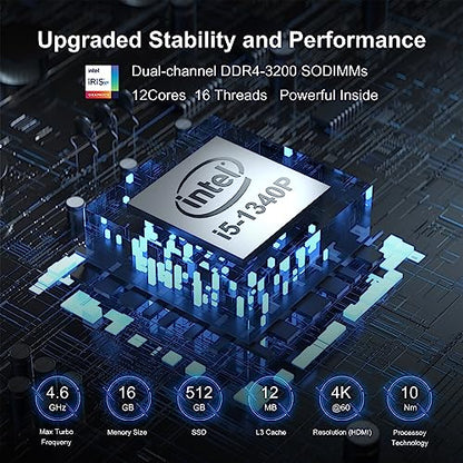 Geekplus NUC 13 Pro NUC13ANHi5 4K UHD Mini PC 16GB DDR4 512GB SSD