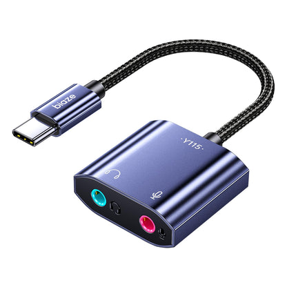 Biaze USB C HW-Y115 Audio Adapter USB C to 3.5mm Headphone Microphone Adapter