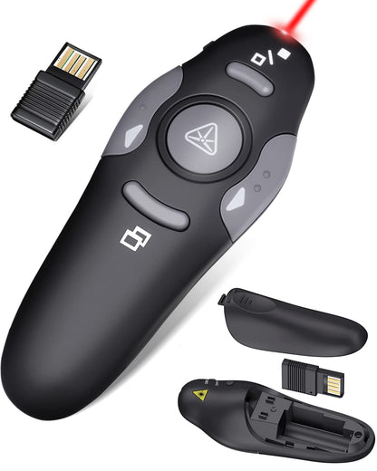CLIKBUTM Wireless Presentation Clicker WP08-R USB 1 Device 100 Feet Gray