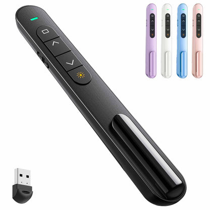 QUI Wireless Presenter BK600 Ergonomic 328 ft USB Remote Clicker with 6 Buttons
