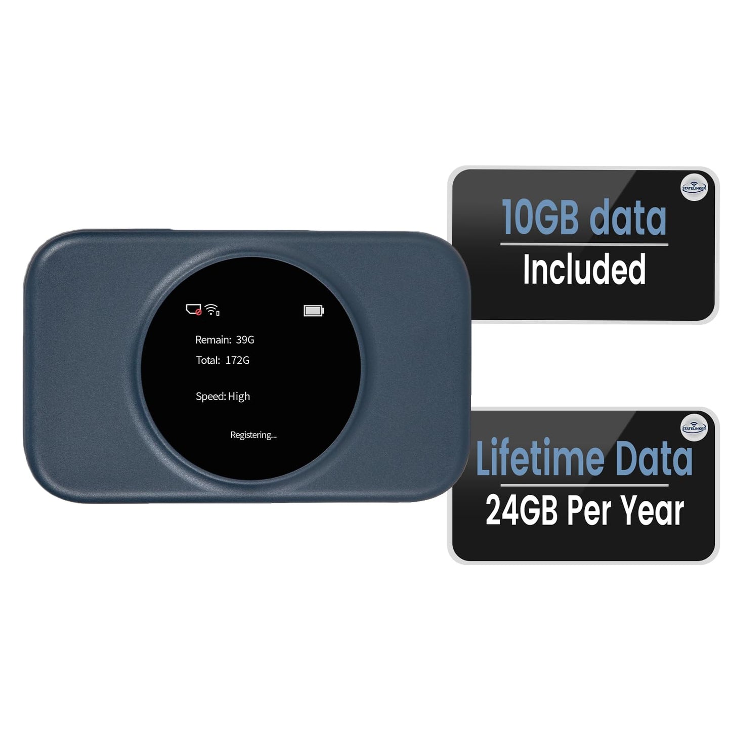 STATELINKER 1 Count S2NA 4G LTE Mobile Hotspot 10GB Free Data 2.4GHz Wireless Data Router