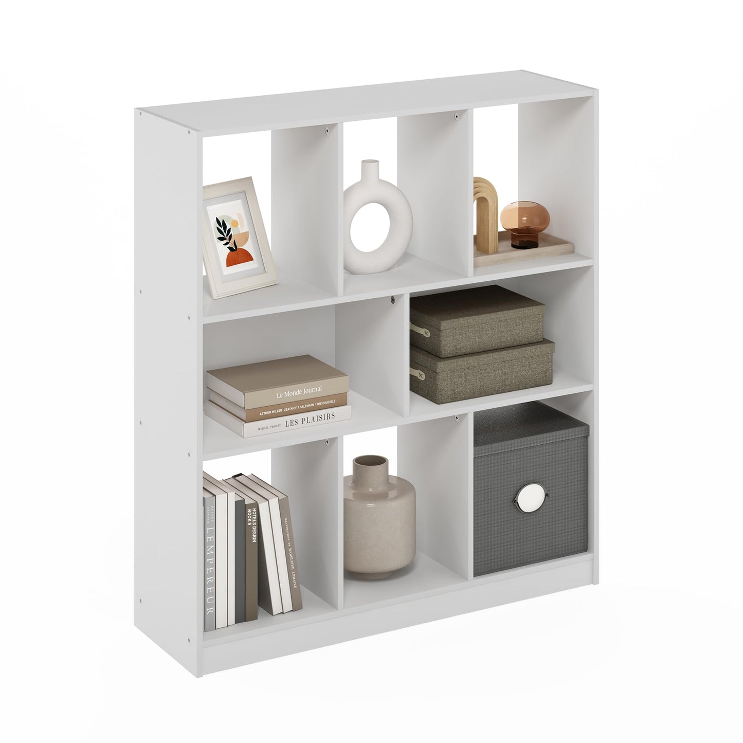 Furinno DALY Horizontal Cube Storage Organizer Bookcase 24121WH