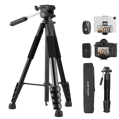 K&F CONCEPT 75 Inches KF09.126 Aluminum Tripod for Cameras and Smartphones