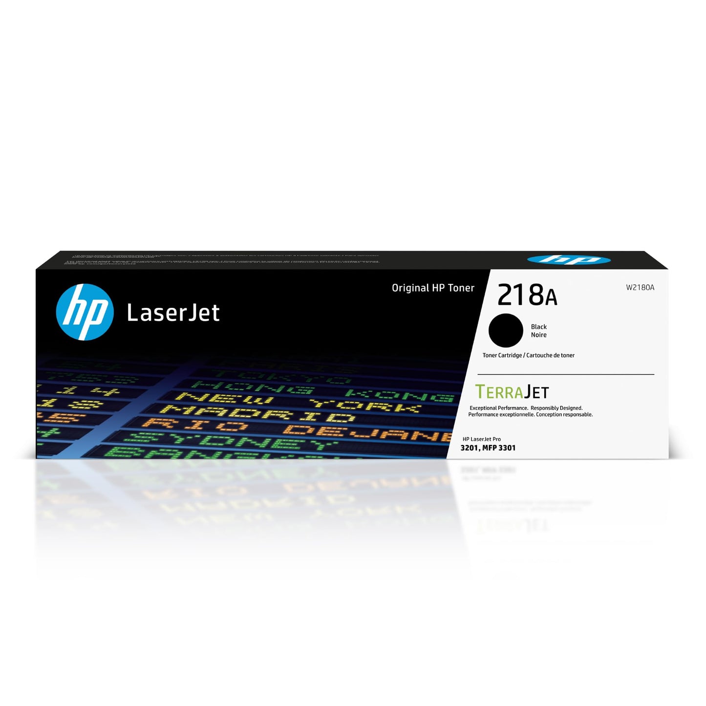 HP 218A Black Toner Cartridge | W2180A | Compatible with HP Color LaserJet Pro 3201dw, MFP 3301 Series | High Yield | Genuine
