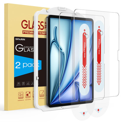 SPARIN 2 Pack Screen Protector for iPad Air 11 Inch M4/M3/M2, 9H Hardness, Clear Tempered Glass