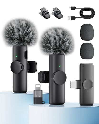 CZOCPOS 2.4GHz Wireless Microphone CZOCPOS-Mic01 2-Channel Omnidirectional Lavalier
