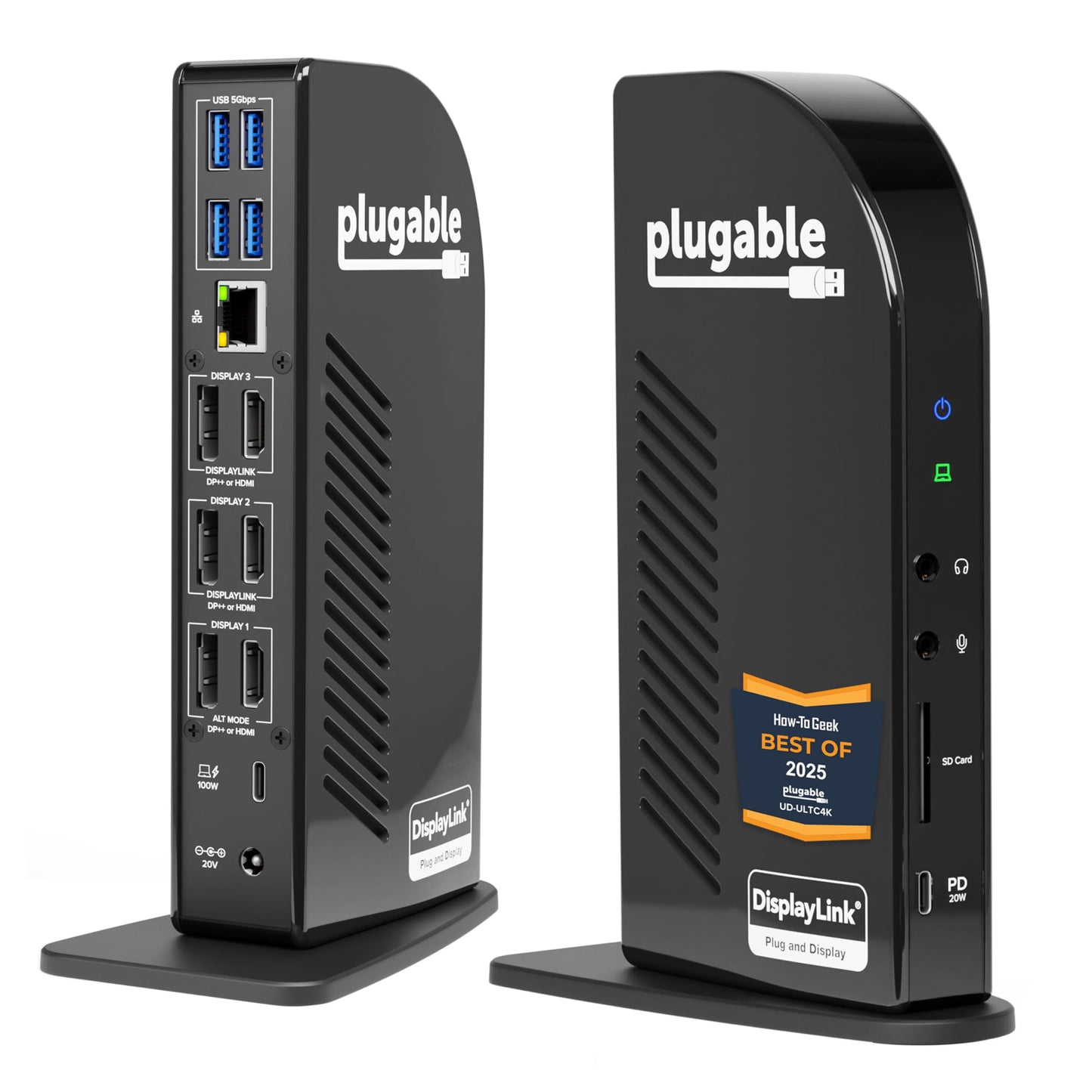 Plugable 13-Port USB-C Docking Station UD-ULTC4K | 4K Triple Monitor | 100W Power Delivery