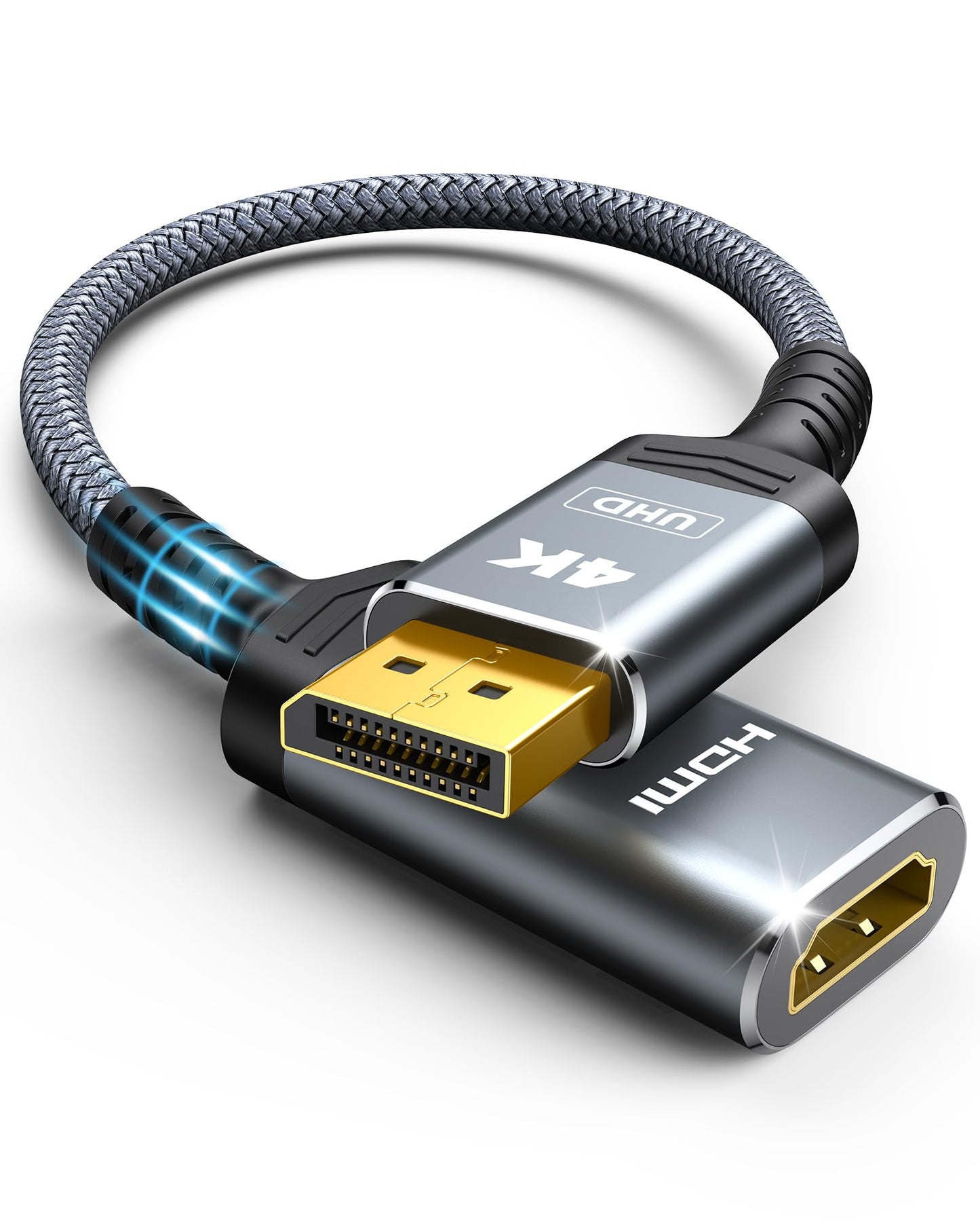 Highwings 7.92 Inches E-DPM-HDM-03F 4K 30Hz DisplayPort to HDMI Adapter