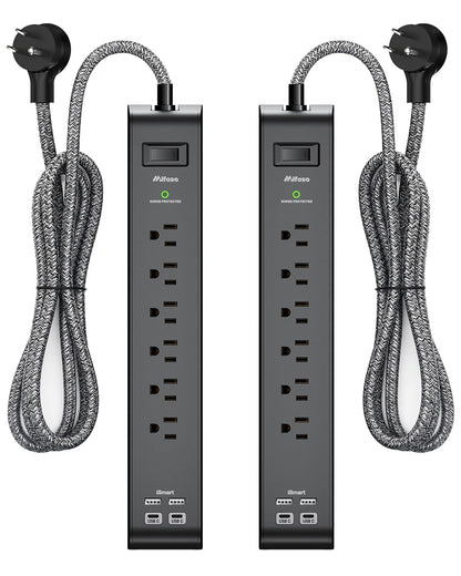 Mifaso 5-Foot Surge Protector Power Strip THU6046 125 Volts 15 Amps 8 Outlets USB 2 Ports