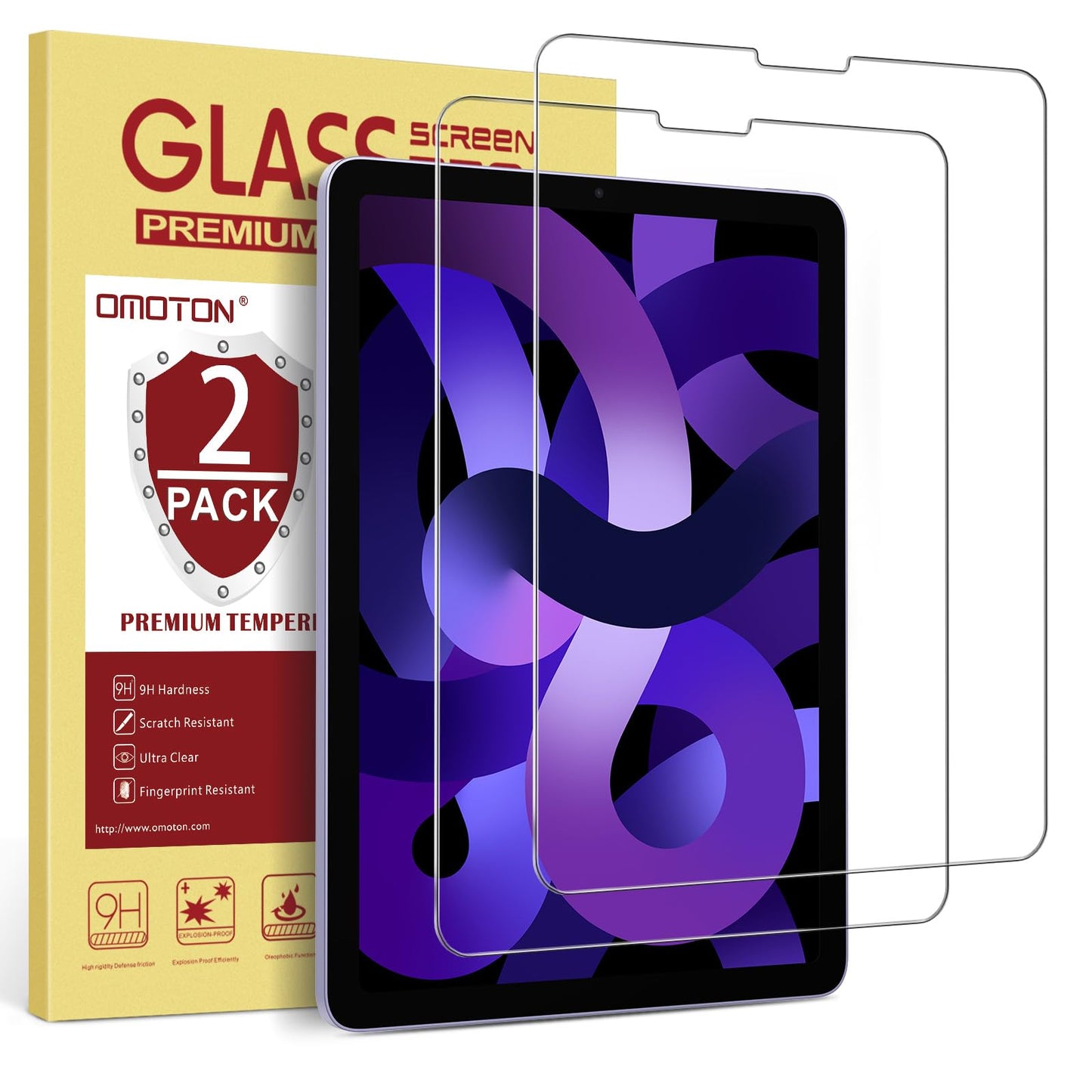 OMOTON 10.9 Inches OM-iPad Pro 11-0222 iPad Air 5th 4th Generation 9H Screen Protector