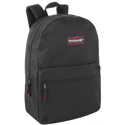 Trail Maker 4041 Black Daypack Backpack for Kids - 17" Size - Adjustable Padded Straps - 20 Liters