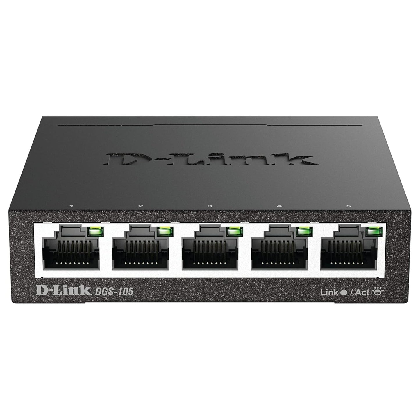 D-Link 5-Port Gigabit Ethernet Switch Model DGS-105 Compact Desktop Plug and Play - Black