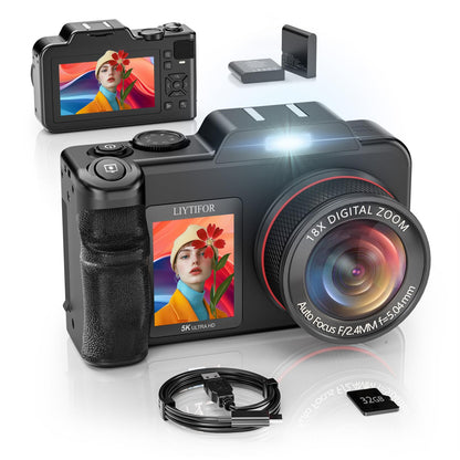 LIYTIFOR 3.5 Inch LR1 80MP 2160p Compact Digital Camera