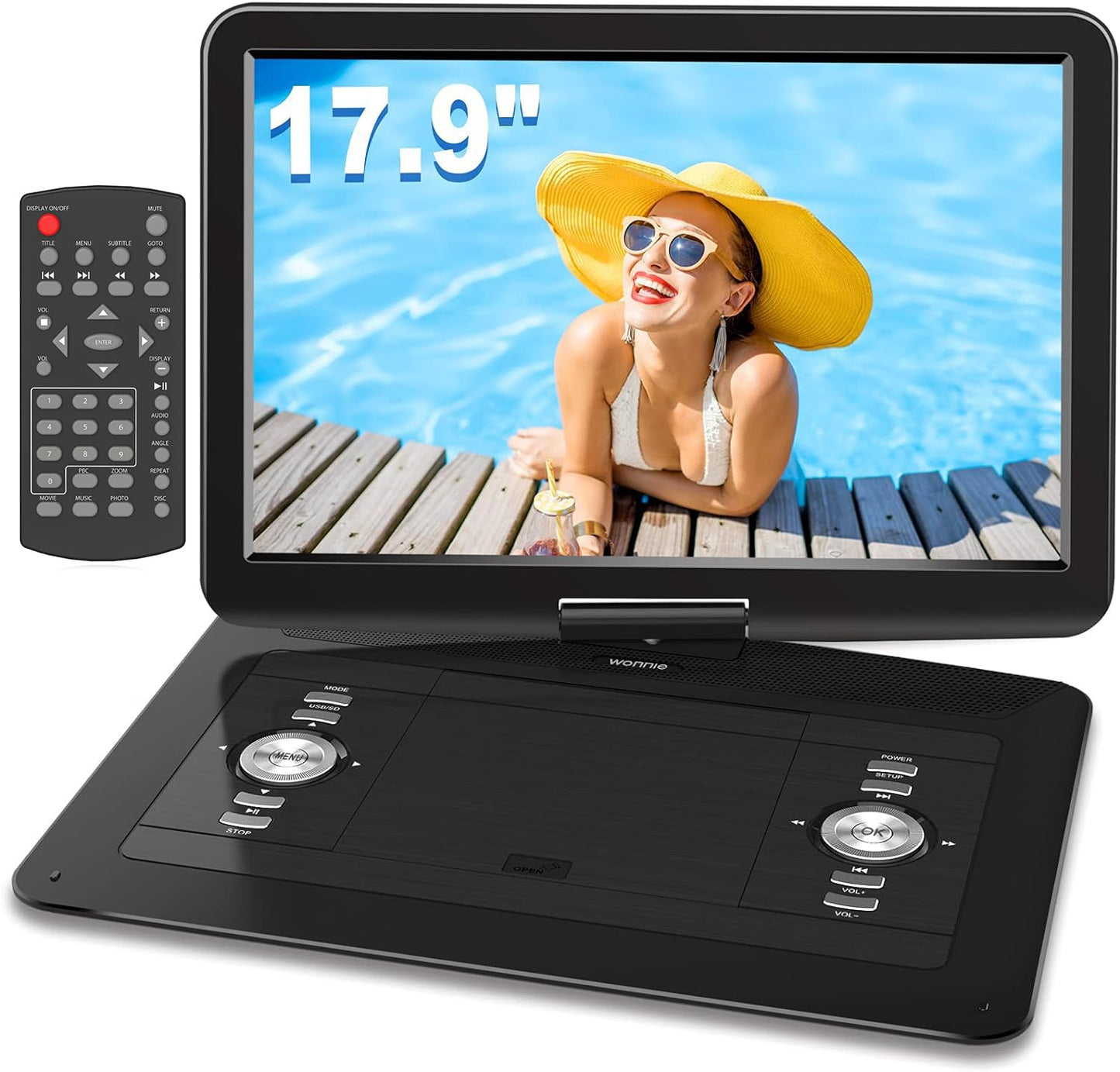 WONNIE 15.4" W-1458 1366x768 Portable DVD Player
