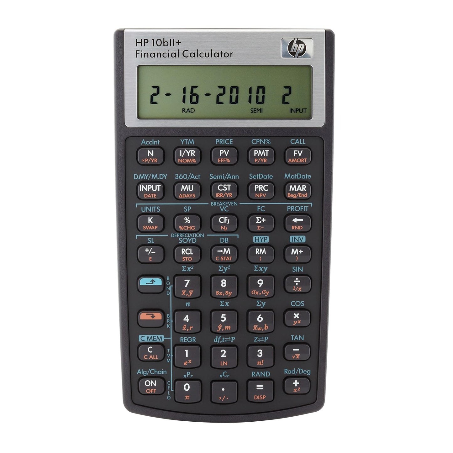 HP 10bII+ Financial Calculator, 2 Inch LCD Display, Battery Powered, Model B17