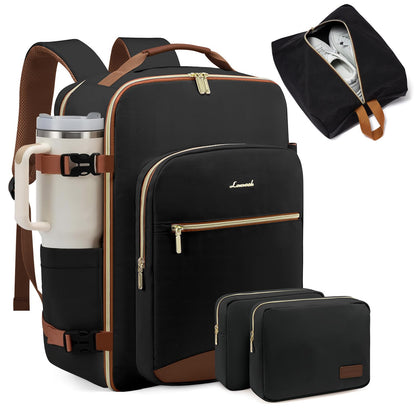 LOVEVOOK 40L Black-brown Laptop Backpack LK2141-18M