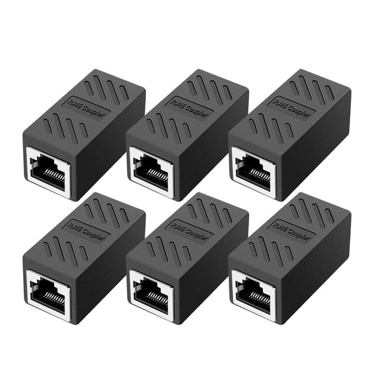 ZUZONG 6 Count WONSUN01 Cat 6 RJ45 Ethernet Coupler Female to Female Black