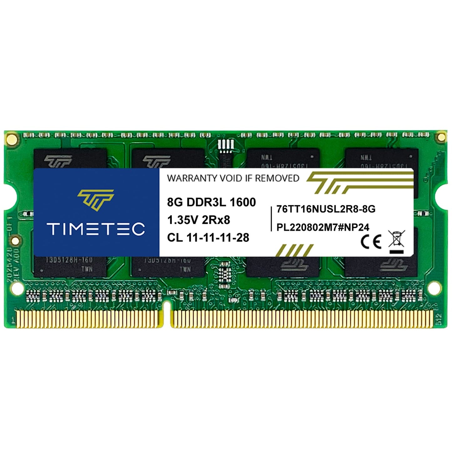 Timetec 8GB DDR3L 1600MHz Non-ECC SO-DIMM Laptop Memory Module