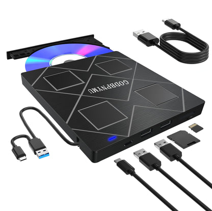 GODBPNYMU 5-in-1 External Optical Drive BT520 USB 3.0 & Type-C