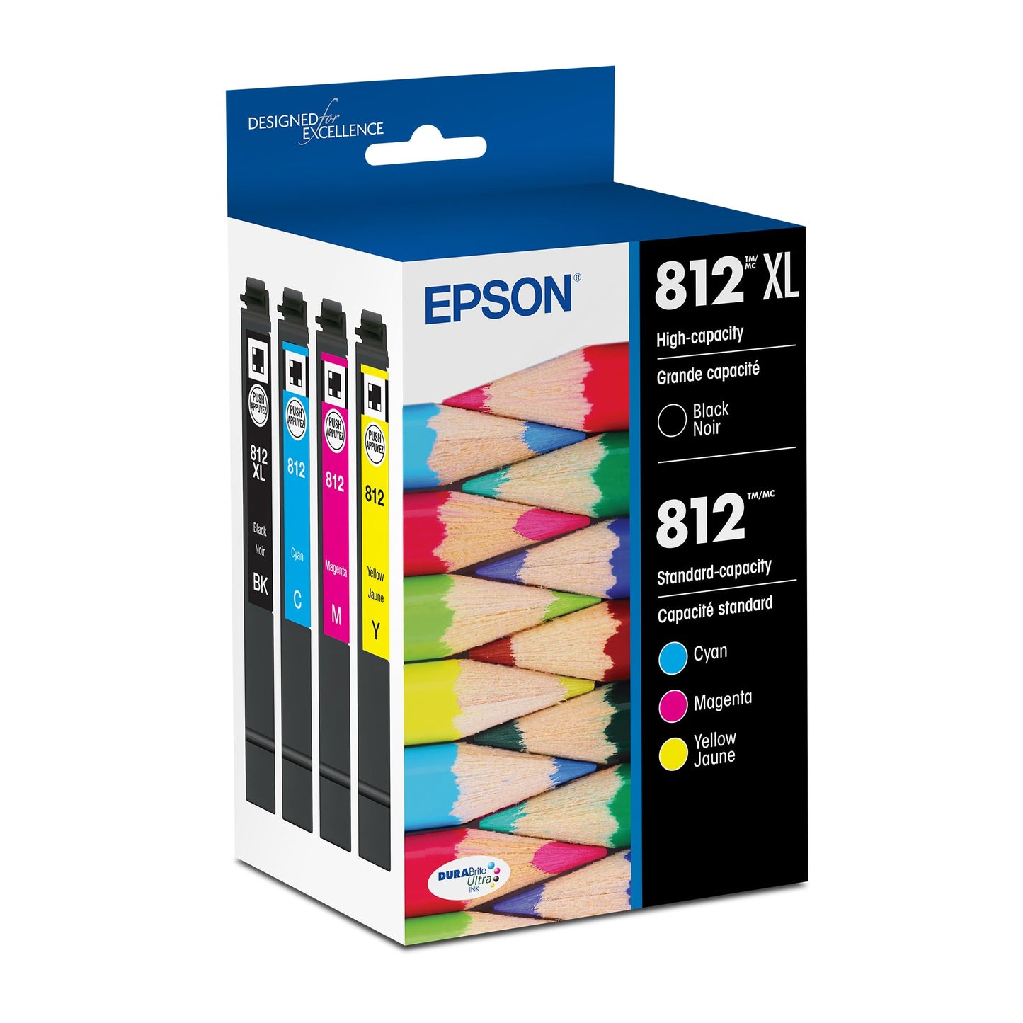 Epson 812 T812XL-BCS High Capacity Ink Cartridge Combo, Black and Color - Compatible with WF-7310, WF-7820, WF-7840, EC-C7000