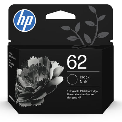 HP 62 Black Ink Cartridge | Inkjet | Compatible with OfficeJet and ENVY Models | C2P04AN