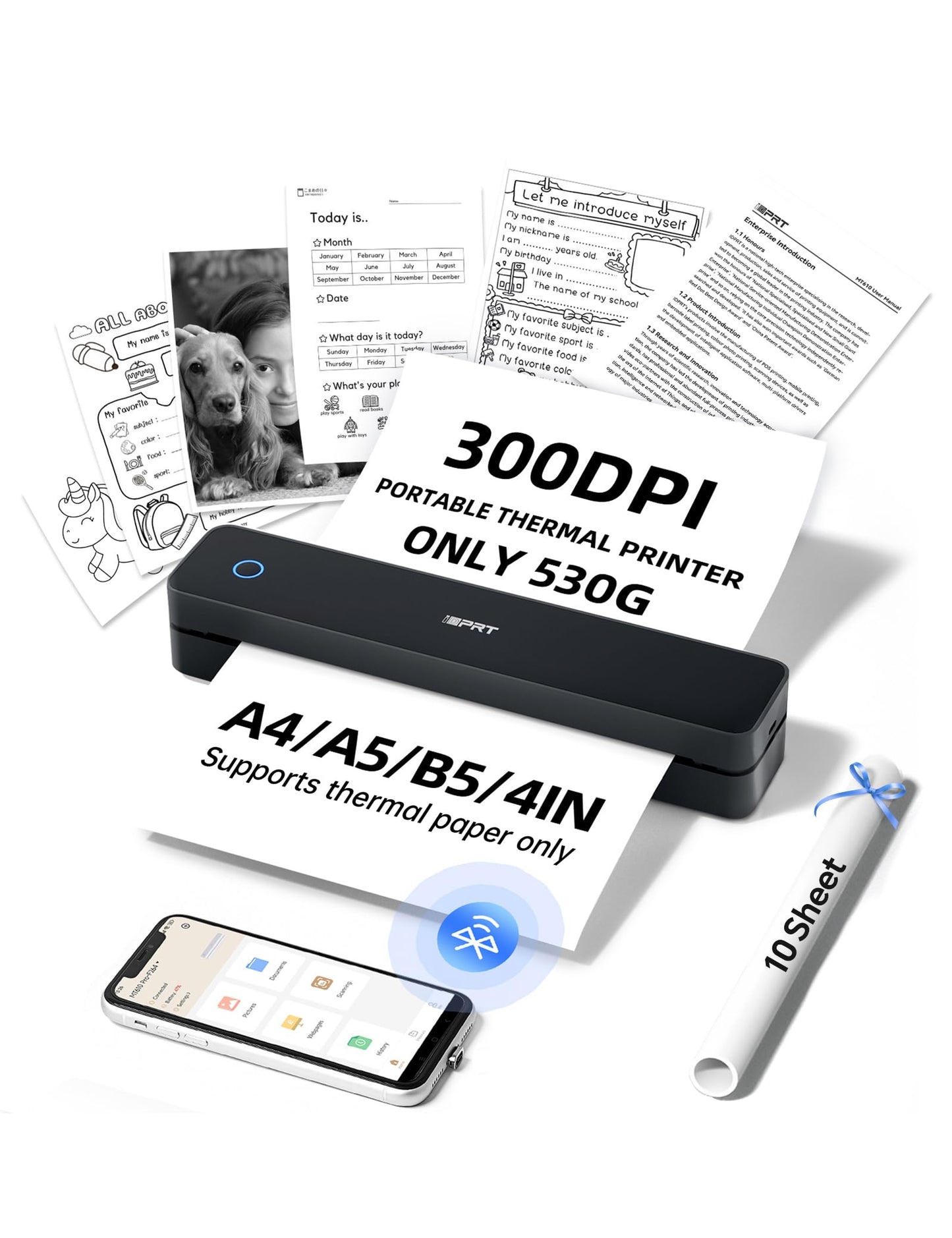 iDPRT 10.2" MT610 Pro 300 DPI Portable Thermal Printer