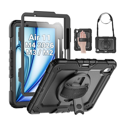 SEYMAC iPad Air 11 Inch Case A3460/A3463/A3266/A3267/A3270/A2902/A2903/A2904, Heavy Duty, Hybrid Polycarbonate, Silicone, Black