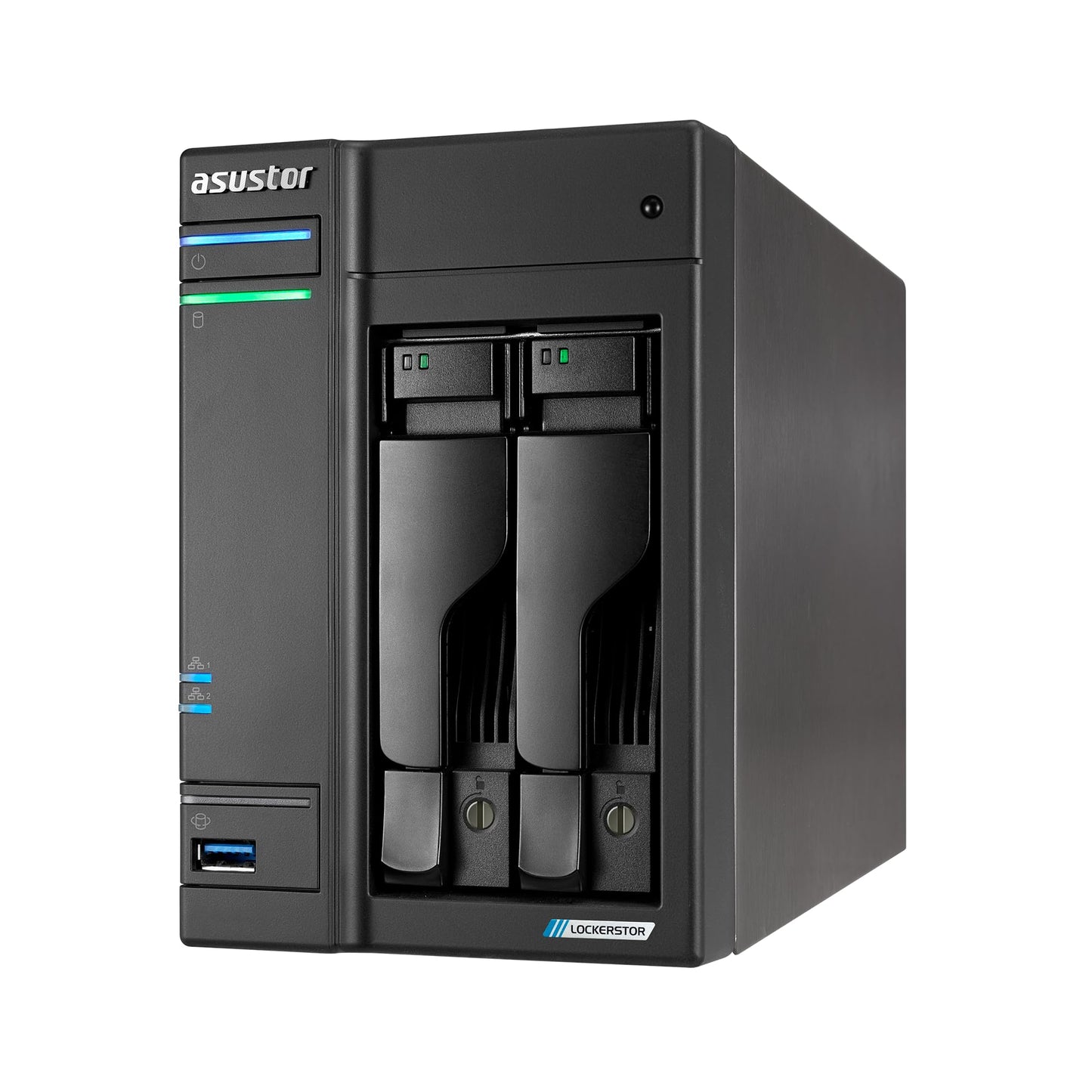 Asustor AS6702T v2 2 Bay NAS, 4GB DDR4 RAM, Intel Quad-Core, 5GbE Ethernet, HDMI, USB