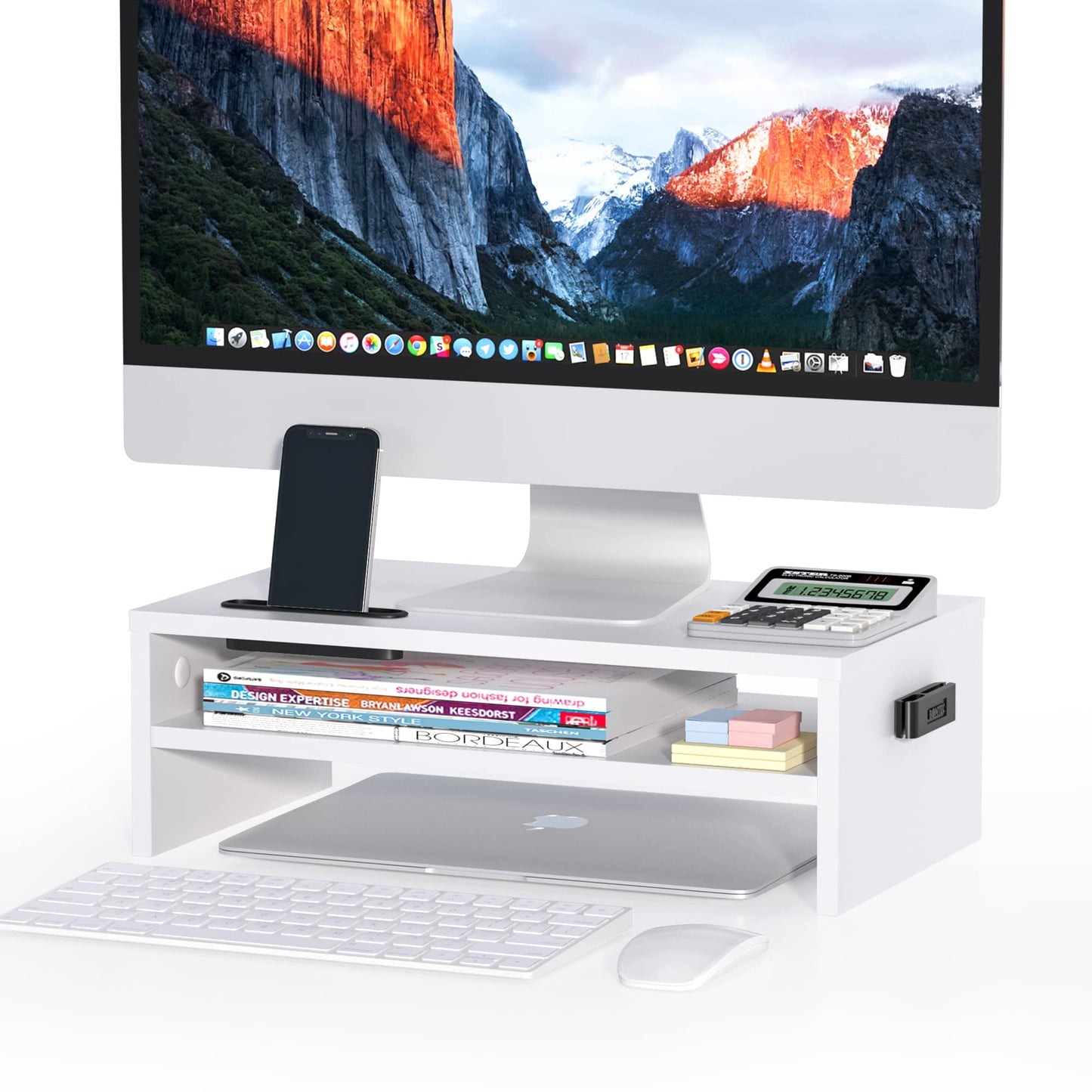BONTEC 16.54 x 9.25 x 5.59 inches MTR-S2-WH Computer Monitor Stand