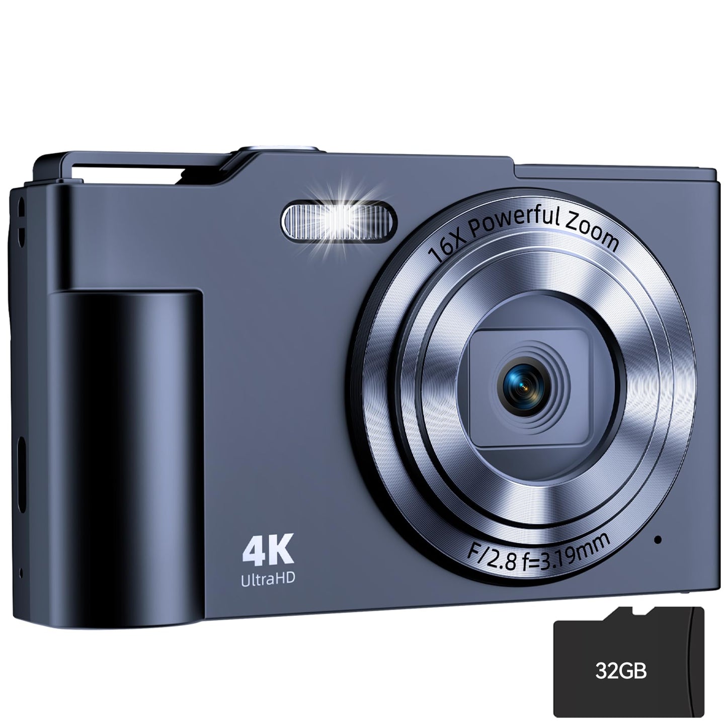 Krlun DC01-Lamp Black 48MP CCD 2.40:1 AVI Compact Digital Camera