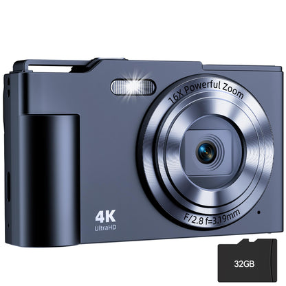 Krlun DC01-Lamp Black 48MP CCD 2.40:1 AVI Compact Digital Camera