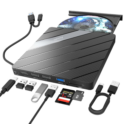 Alxum External CD/DVD Drive 7.4in x 5.9in x 1in USB 3.0 Black Model B36-Y