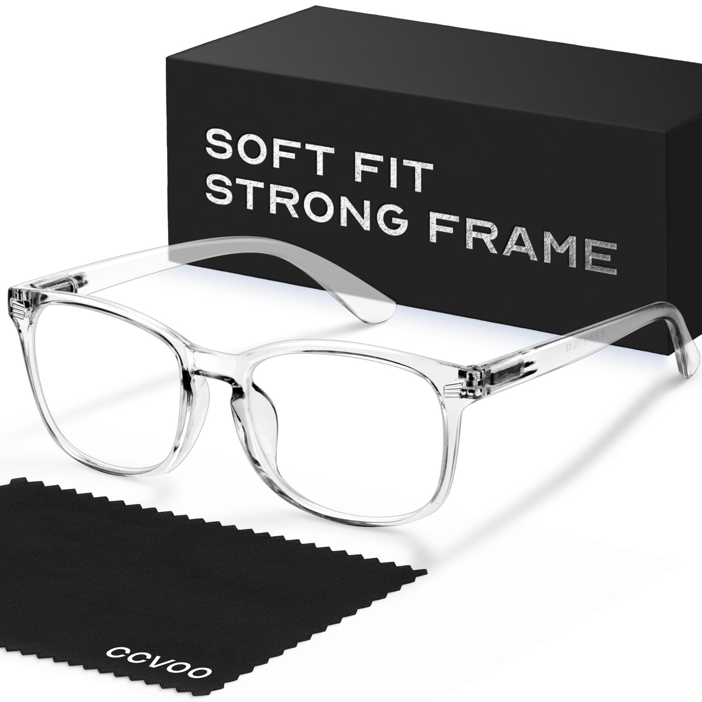 CCVOO 55cm 1.5D UV Polycarbonate Full Rim Reading Glasses for Adults