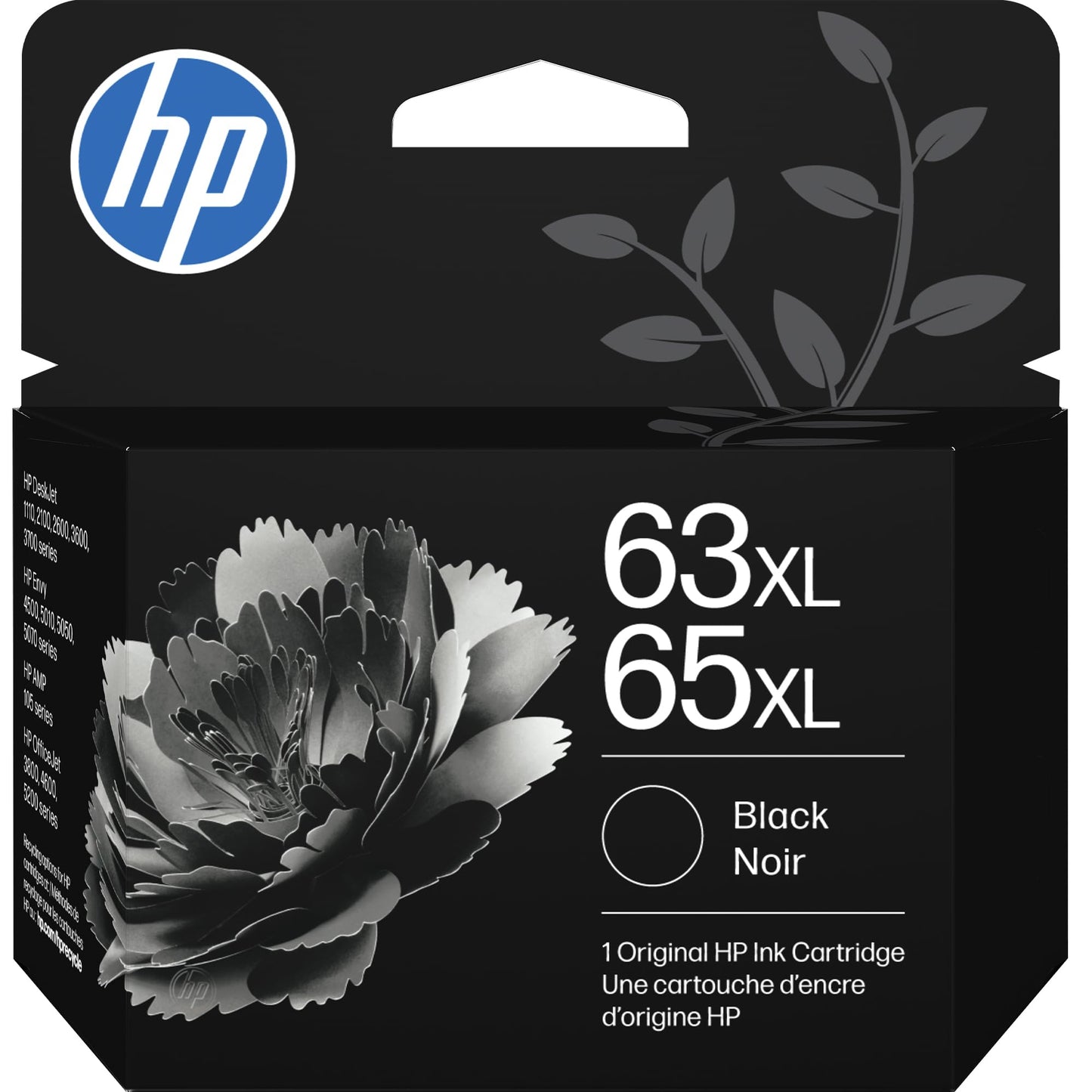 HP 63XL/65XL Black High-Yield Ink Cartridge, 300 Pages Yield, Compatible with Multiple HP Printers