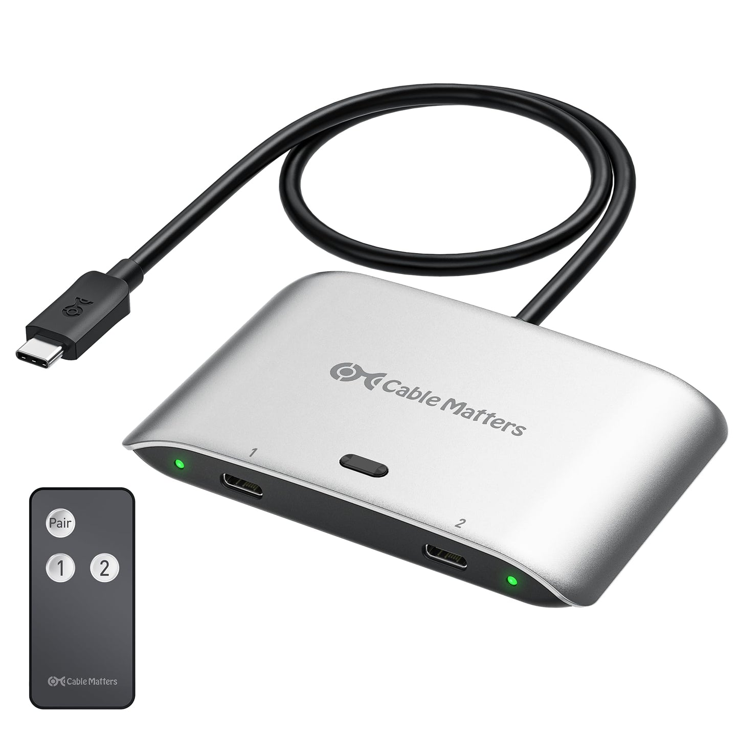 Cable Matters 201352 USB4 Switch with Thunderbolt 4 Support, 20Gbps Data Transfer, 8K@30Hz Resolution, 140W Power Delivery, 3 Ports, Silver