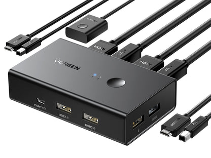 UGREEN 15166A HDMI KVM Switch 4K@60Hz 2-Computer USB Switching Device