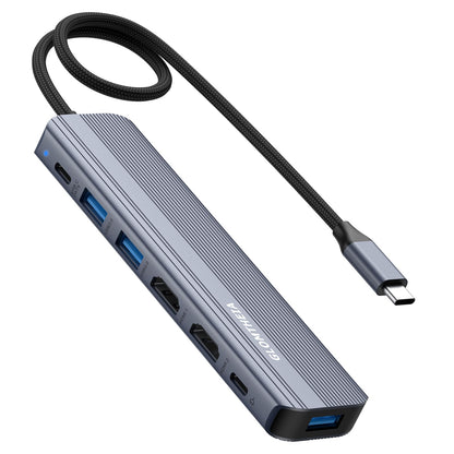 Glomtheia 7 Port USB-C Hub Docking Station Dual Monitor 4K 60Hz